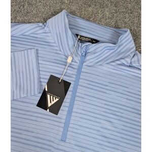 Levelwear 1/4 Zip‎ Pullover Mens Medium Hydrangea Striped Performance NWT